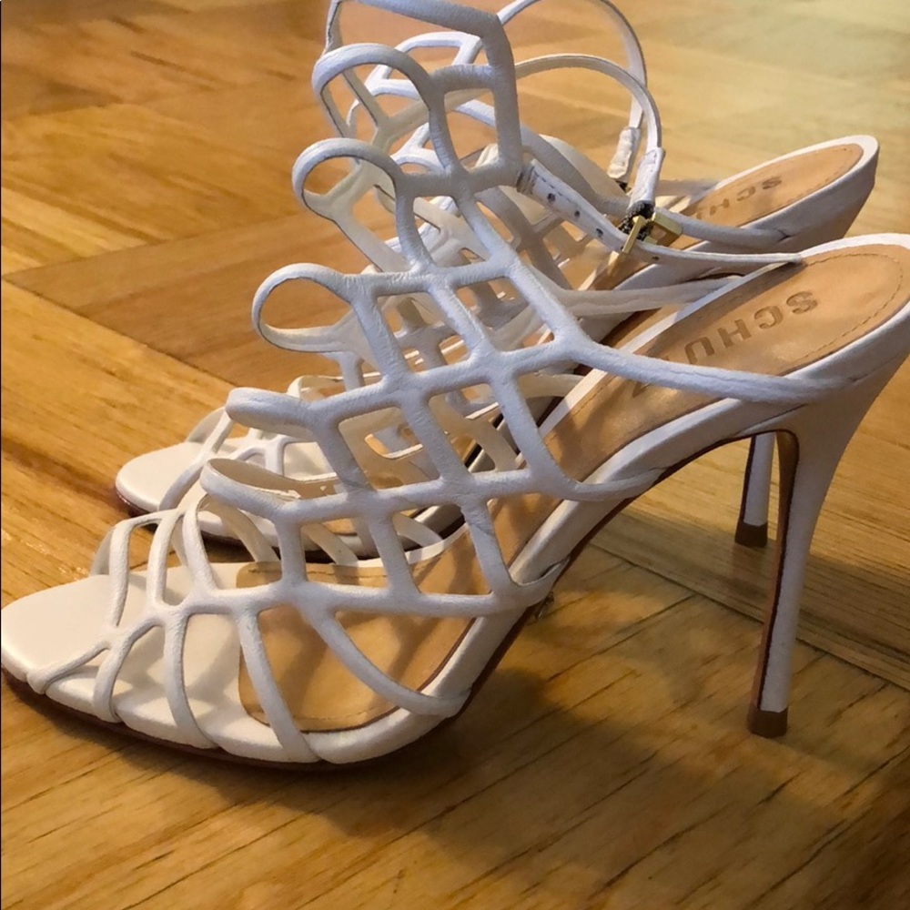 Schutz White Cage Heels, new with tag but no box!